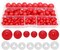 200PCS Red Safety Eyes with Washers for Amigurumi – 10/15/24mm Plastic Eyes for Crochet Dolls & DIY Crafts